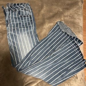 Rock and Roll, striped flare jeans
